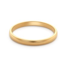 14k Solid Yellow Gold 2mm Wedding Band Ring Size 5 to 14.5