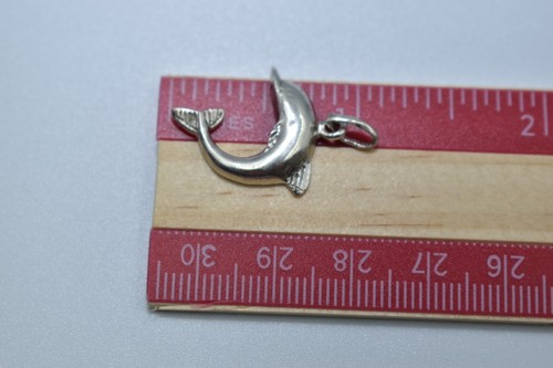 VTG Sterling Silver 925 Dolphin Charm Beach Coastal Nautical 1" Pendant 2 Grams - Picture 10 of 12
