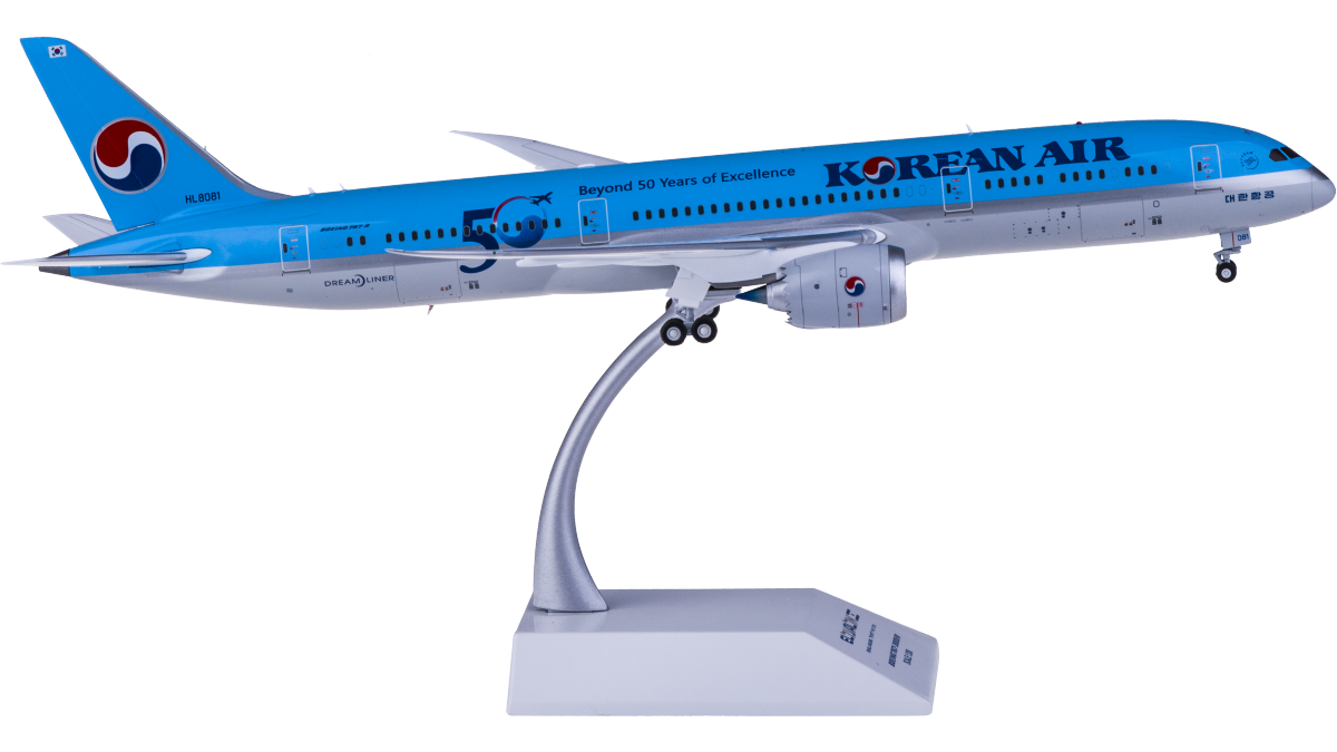 1:200 32CM JC Wings KOREAN AIR BOEING 787-9 Passenger Airplane Diecast Model