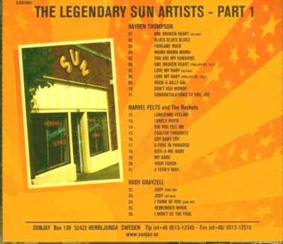 50er Rockabilly Various CD The Legendary Sun Artists Part 1  Label RAR No Elvis