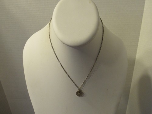 Sterling Silver Bronze Layered Necklace Hammered Small Moonstone Silpada - Picture 2 of 6