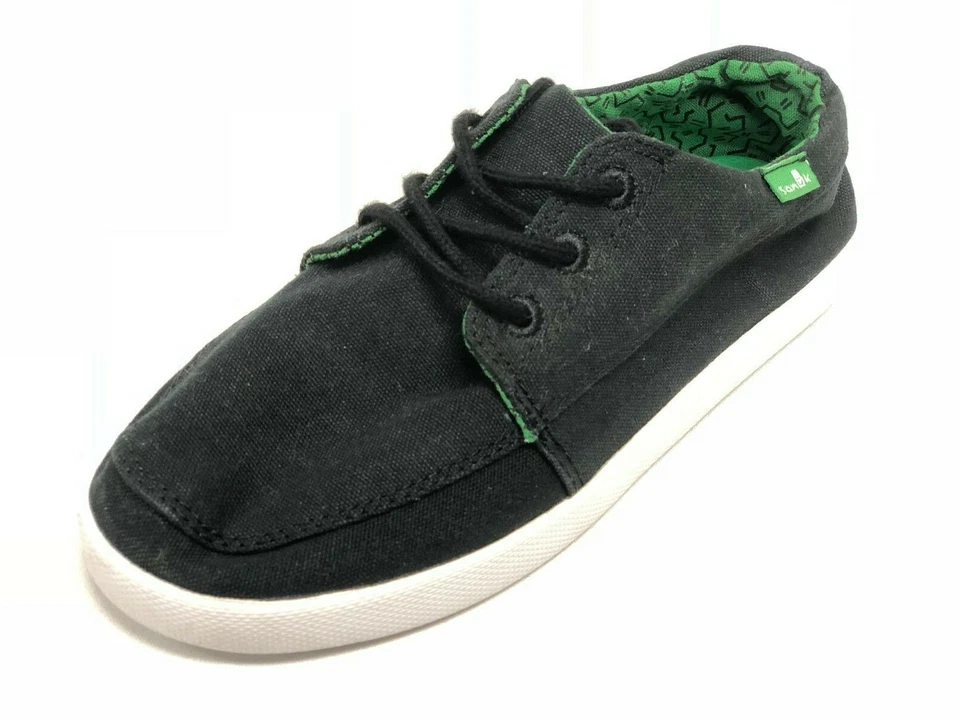 Sapatos Sanuk meninos Lil Cassius com cadarço SBF10686Y infantil preto carvão - Imagem 3 de 4