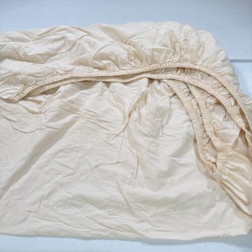 jcpenney fitted sheet queen cream beige 100% cotton modern traditional