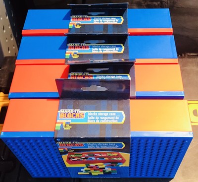 LOT OF 4 MAKE-IT BLOCKS BLOCKS STORAGE CASE - NEW