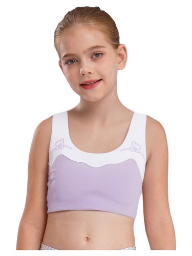 Mädchen Trägershirt Pubertät Crop Top Lauf BH Yoga Büstenhalter Training Bralette Wandern - Bild 35 von 59