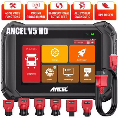 ANCEL OBD2 All System Scanner Heavy Duty Truck Diagnostic Tool For MAN DAF Iveco