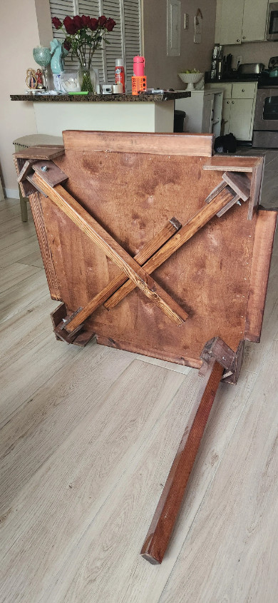 35" X 35" Big Handmade Domino Table: All Wood Folding Legs, Jamaican Flag Pride