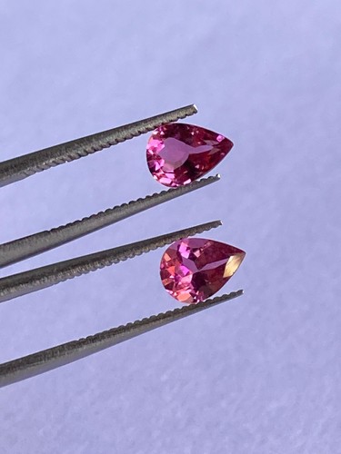 Natural High Quality Pink Tourmaline Calibrated Pear Cut Pair 7x5 MM - Picture 4 of 5