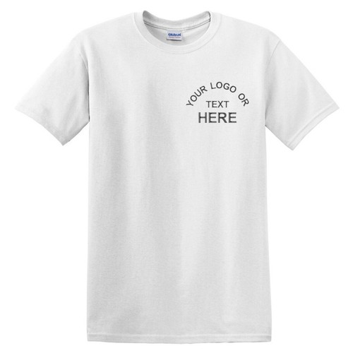Custom Embroidered T-Shirt Personalized With Your Text Logo Gildan Heavy Cotton - Picture 6 of 12