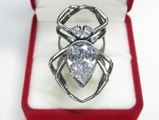 Women's 925 sterling silver ring, cubic zirconia, 9,43 gr, size 6,75.