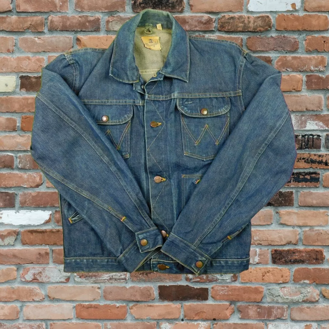 Vintage Wrangler Blue Bell Denim Jacket Sanforized Blue Size 38 (50s 60s )