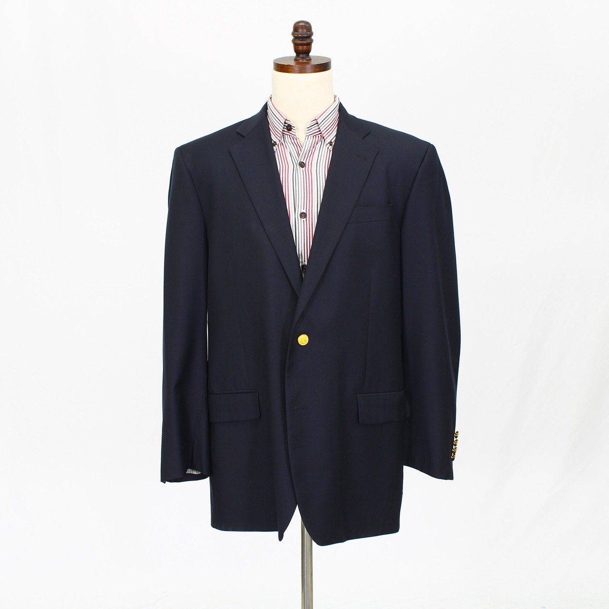 ジャケット・アウター Brooks Brooksgate Wool Blazer/ Navy XL Brooks Brothers Brooksgate Blazer Men's Blue 3 Gold Buttons