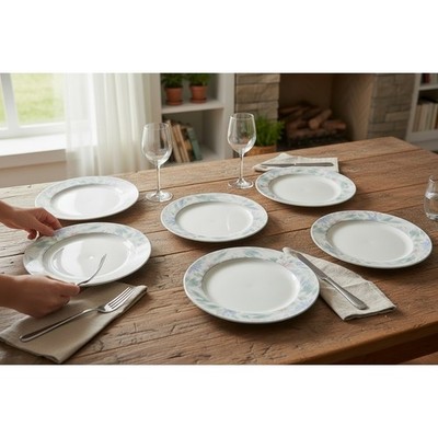 China Pearl Stoneware Salad Plates Set of 6 Sacha 3814 Pastel Floral 7.5 Inch