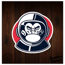 Space Monkey Smoking - Vinyl Decal Sticker - Car Window Laptop - ebn12023