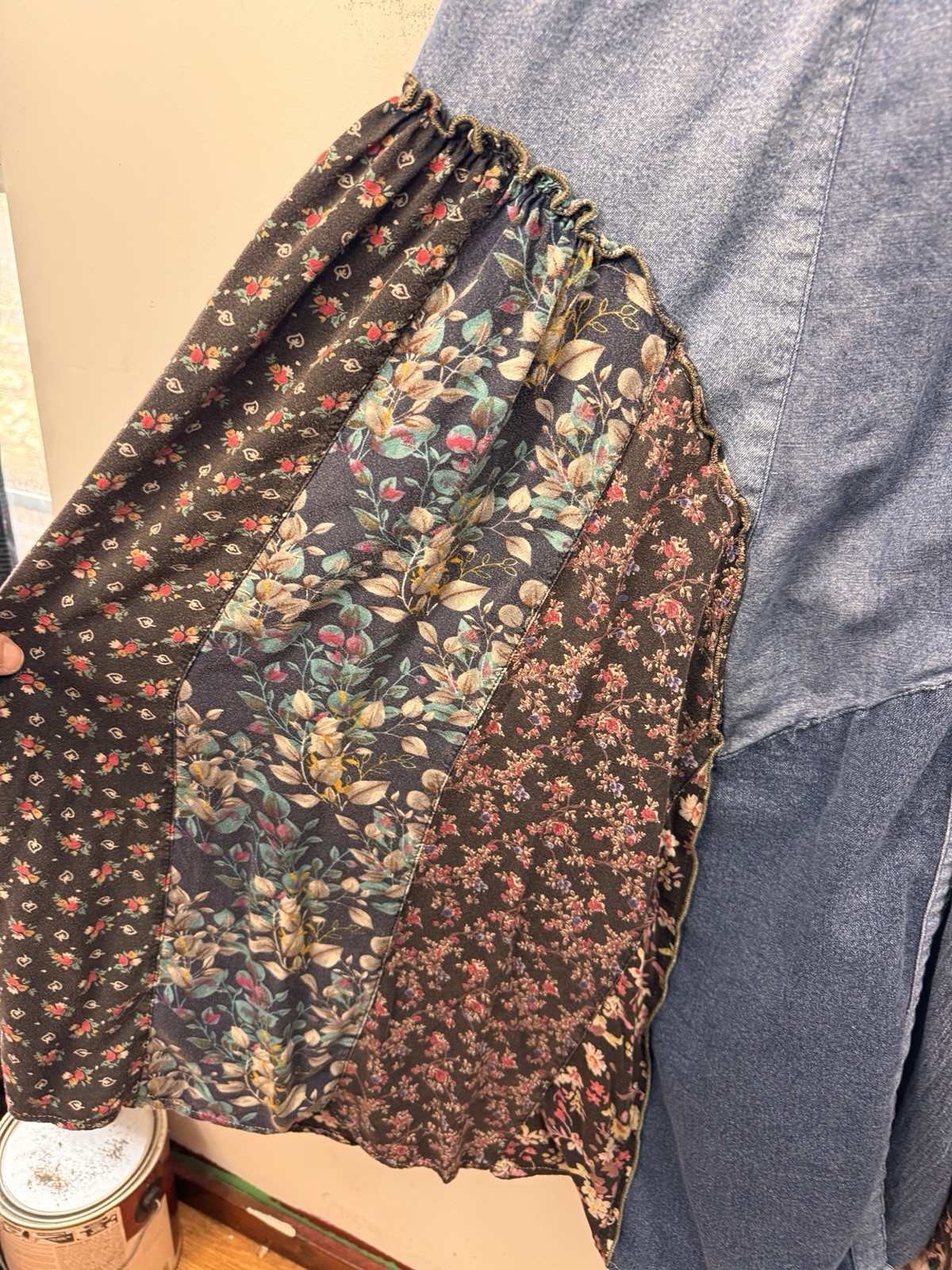 Young Threads Size XL Boho Patchwork Midi Dress J… - image 8