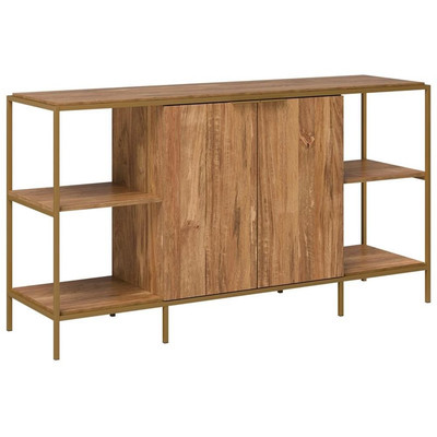 Sauder International Lux Engineered Wood TV Stand in Sindoori Mango/Brown