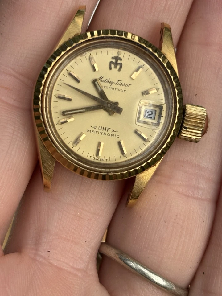 Lote de piezas de reloj raras, incluye correas Mathey Tissot, Hamilton y llenas de oro Foto 3 de 4
