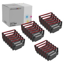 24 pk for Epson ERC 30 / 34 / 38 Black Red Ink Printer Ribbons TM Series