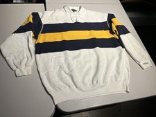 Vintage Polo Ralph Lauren Sweatshirt Men  s Large Striped Rugby Collar Sweater