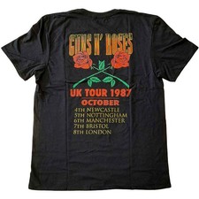 Guns N' Roses T Shirt UK Tour Destruction Tour 87 new Official Unisex Black
