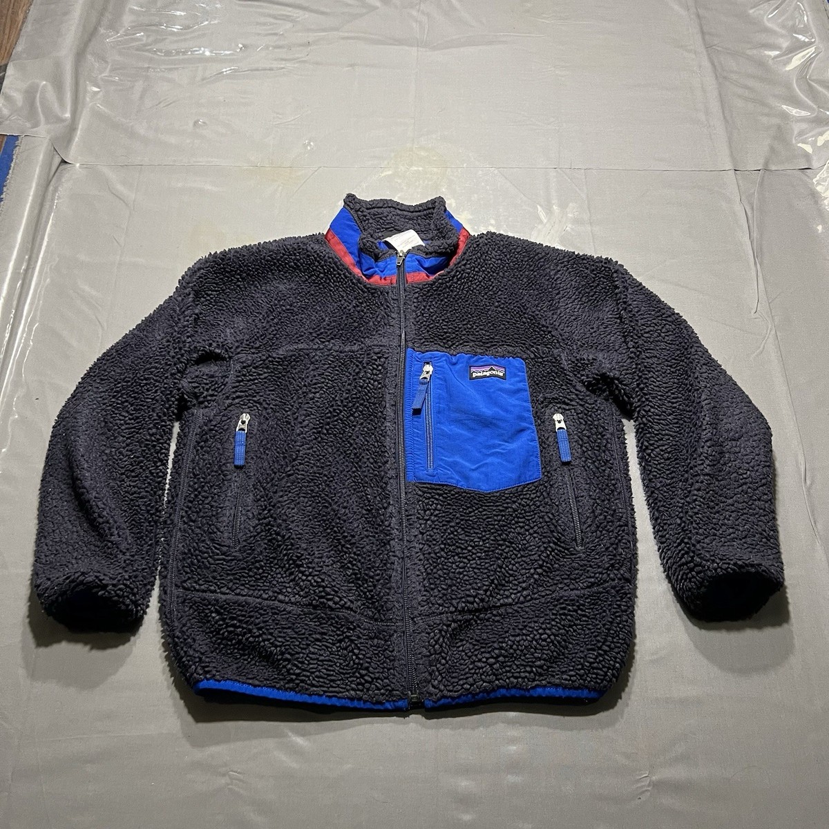 Patagonia Retro X Navy Fleece Jacket Deep Pile Size Youth Medium