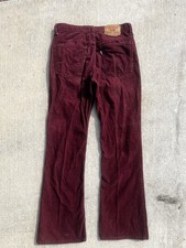 Levi's 517 Men's Corduroy Pants Burgundy Red, Bootcut, Flared, USA, 70s Vintage