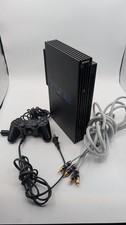 Consola Sony PlayStation 2 PS2 Fat con disco duro OEM Y cables + controlador probado!