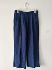 Sezane Linen Blend Wide Leg Trousers Size 36