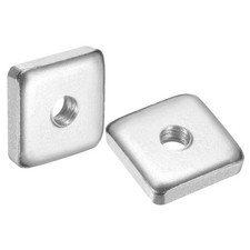 100Pcs tuercas cuadradas M6x20mmx5mm, acero al carbono zincado para rosca gruesa