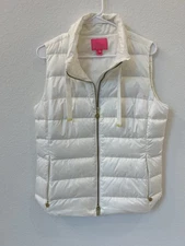 Lilly Pulitzer White Pembrooke Vest (M) Down Filled Excellent!