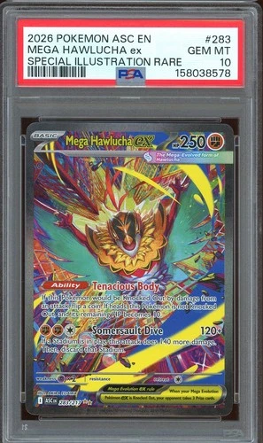 2026 Pokemon TCG ME Ascended Heroes #283 Mega Hawlucha ex SIR PSA 10 GEM MINT
