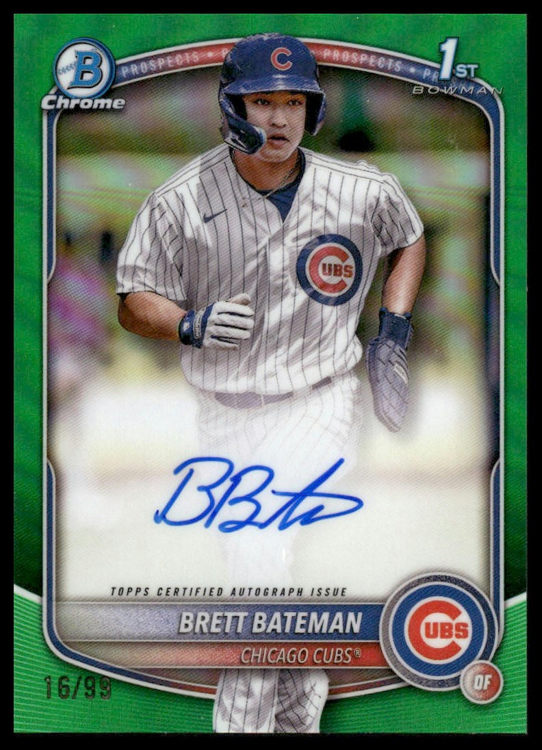 2025 Bowman Chrome #CPA-BBA Brett Bateman Prospects Auto Green /99