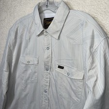 Howler Bros H Bar B Shirt Mens Large Stone Porter Stripe Long Sleeve Snapshirt