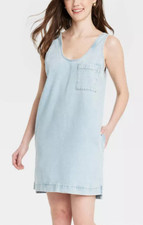 Universal Thread Women's Denim Tank Mini Dress Light Wash Size Small