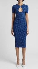 New With Tags Versace La Greca Signature Knit Dress - Royal Blue Color