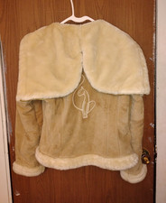 Baby Phat Suede Jacket Faux Fur Trim Zip Line...