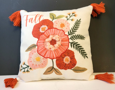 Fall/Autumn Harvest 3 Dimensional Decorative Pillows - 12 X 12