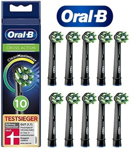 10 Testine Oral-B Cross Action 10pz Nere Ricambio Spazzolino Elettrico IT~