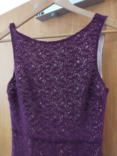 Alice & Olivia By Stacey Bendet  Purple Wool Blend Long Dress Front Slit  Size 2