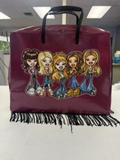 2002 Purple BRATZ Doll Zip Travel Bag Carrying Case W/ Fringe/3 Inserts