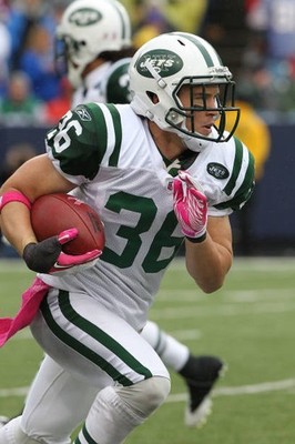 Safety Jim Leonhard New York Jets has a long gain on a return agai- Old Photo 1