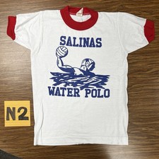 Vintage Youth Large Salinas Water Polo 80s Ringer Tee Shirt Rare