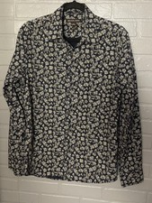 Michael Kors Woman’s Blue Floral Button Down Dress Shirt Slim Fit New Size M