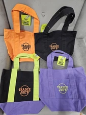 Trader Joe's Mini Canvas Tote Bag Set of 4 Limited Edition NWT 