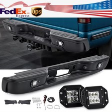 Rear Step Bumper For 1999-2007 Chevy Silverado Gmc Sierra 1500 2500 Wled Lights