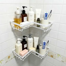 Shower Caddy 2 Pack, Adhesive No Drilling Corner Shower Shelf, Rustproof
