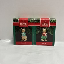 Hallmark Keepsake 1991 Mom And Dad To Be Ornament Lot Of 2
