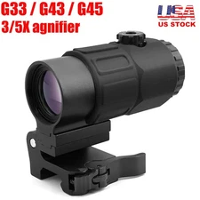 G33/G43/G45 Sight 3/5X Magnifier Scope Clone w/ Switch to Side Mount 20mm Rail