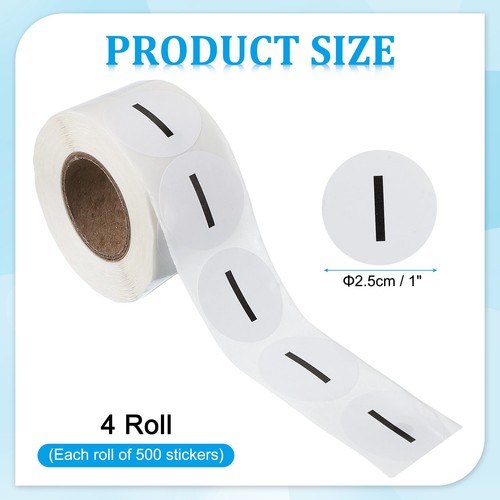 4 Rolls 1" Round Letter I Stickers Self-Adhesive Alphabet Label 500 Pcs/Roll - Picture 2 of 7