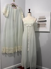 Vintage 50 s/60 s Henson Kickernick Chiffon Nightgown and Peignoir Set Size M